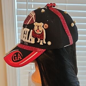 Black and Red Embellished Women's Cap